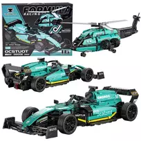 Technical blocks 2 in 1 Formula 1 racing car helicopter 736pcs stickers ZA5730