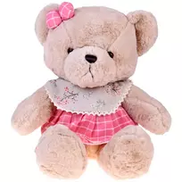 Teddy bear - smėlio spalvos Zuzia 58 cm, rožinės spalvos VINTAGE suknelė ZA5923 C