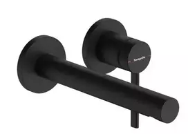 Hansgrohe Zesis S – į sieną įmontuojamas praustuvo maišytuvas, su išliejimo anga, 2 skylių montavimas, EcoSmart+, juodas matinis 74750670