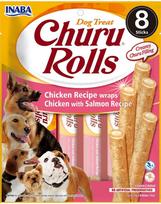 INABA Churu Rolls Chicken 8x12g vištienos ir lašišos suktinukai šunims