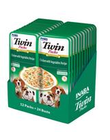 INABA Dog Twin Vištiena, daržovės sultinyje šunims 24x40 g