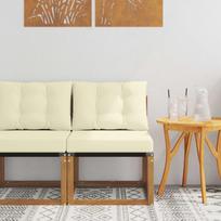 Lauko vidurinė sofa Kietas akacijos medis ir tekstileno audinys