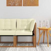 Lauko kampinis sofa Kietas akacijos medis ir tekstileno audinys