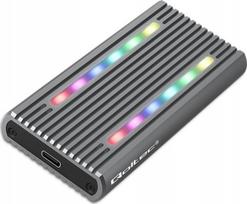 Kieszeń Qoltec /kieszeń Qoltec na dysk M.2 SSD | SATA | NVMe | RGB LED | USB-C | 4TB | 52272 | 5901878522722