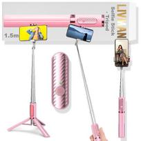 Asmenukių lazda ("Selfie sticks") LIVMAN Oth-AB202MAX - daugiafunkcis asmenukių lazdas ir trikojis su nuotolinio valdymo pultu, 1,5m
