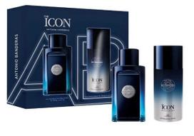 Dovanų rinkinys Antonio Banderas Masculino The Icon vyrams: kvapusis vanduo EDT, 100 ml + dezodorantas, 150 ml