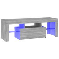 Televizoriaus spintelė su LED, 120x35x40cm, pilka ąžuolo spalva