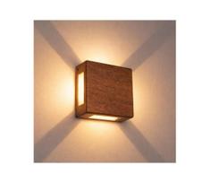 Brilagi - QUADRAY LED lauko sieninis šviestuvas, 6W/230V, medžio dekoras, IP54
