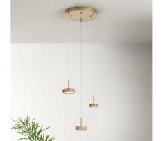 Ondaluce - reguliuojama LED liustra ant laido NINA LED/24W/230V Ø 35 cm auksinė