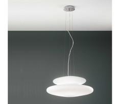 Ondaluce - Pakabinama liustra PAGODA ant laido, 3xE27/15W/230V + 2xE27/15W, skersmuo 50 cm, balta