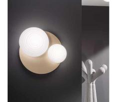 Ondaluce - Sieninis šviestuvas TONDO 1xE14/10W/230V + 1xE27/15W auksinis/baltas