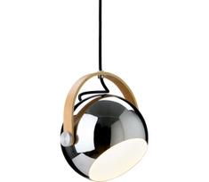 Halo Design 734443 - Pakabinamas šviestuvas ant laido DC 1xE27/40W/230V, skersmuo 18 cm, blizgus chromas/ąžuolas