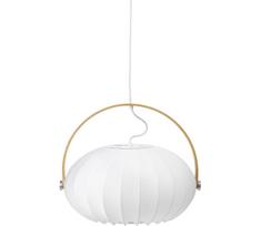 Halo Design 746347 - Pakabinamas šviestuvas ant laido DC 1xE27/40W/230V skersmuo 40 cm balta/ąžuolas