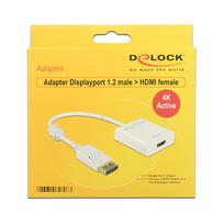 DELOCK Adapterkabel DisplayPort 1.2 Stecker > HDMI Buchse weiss 4K Aktiv