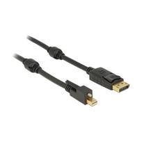 DELOCK Kabel mini Displayport 1.2 Stecker mit Schraube > Displayport Stecker 2m schwarz 4K