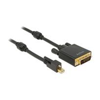 DELOCK Kabel mini Displayport 1.2 Stecker mit Schraube > DVI Stecker 4K 30 Hz Aktiv 5 m schwarz
