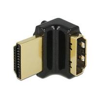 DELOCK Adapter High Speed HDMI mit Ethernet - HDMI-A Buchse > HDMI-A Stecker 4K 90 Grad gewinkelt oben schwarz