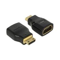 DELOCK Adapter High Speed HDMI mit Ethernet - HDMI Mini-C Stecker > HDMI-A Buchse 4K schwarz