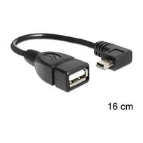 DELOCK Kabel Mini USB Stecker gewinkelt > USB 2.0-A Buchse OTG 16 cm