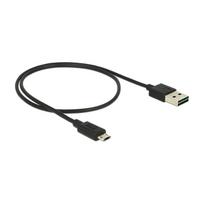 DELOCK Kabel EASY-USB 2.0 Typ-A Stecker > EASY-USB 2.0 Typ Micro-B Stecker schwarz 50 cm