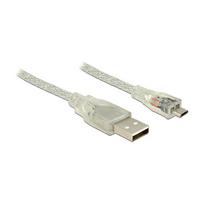 DELOCK Kabel USB 2.0 Typ-A Stecker > USB 2.0 Micro-B Stecker 2 m transparent