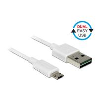 DELOCK Kabel EASY-USB 2.0 Typ-A Stecker > EASY-USB 2.0 Typ Micro-B Stecker weiss 20 cm