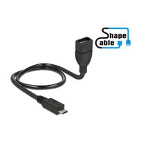 DELOCK Kabel USB 2.0 micro B Stecker > USB 2.0 A Buchse OTG ShapeCable 50 cm