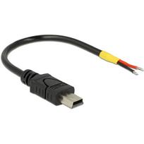 DELOCK Kabel USB 2.0 Mini-B Stecker > 2 x offene Kabelenden Strom 10 cm Raspberry Pi