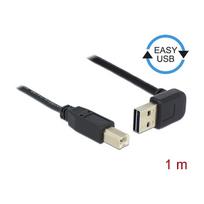 DELOCK Kabel EASY-USB 2.0 Typ-A Stecker gewinkelt oben / unten > USB 2.0 Typ-B Stecker 1 m