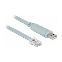 DELOCK Adapter USB 2.0 Typ-A Stecker > 1 x Seriell RS-232 RJ45 Stecker 0.5m grau