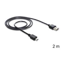 DELOCK Kabel EASY-USB 2.0 Typ-A Stecker > USB 2.0 Typ Mini-B Stecker 2m schwarz