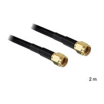DELOCK HF RP-SMA Stecker > RP-SMA Stecker 2m LMR195 low loss
