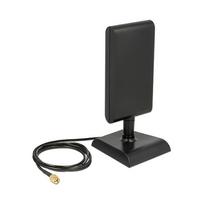 DELOCK WLAN 802.11 ac/a/h/b/g/n Antenne RP-SMA Stecker 6-9 dBi direktional mit magnetischem Standfub und Anschlusskabel ULA 100. 1m