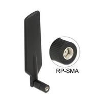 DELOCK LTE Antenne Dualband WLAN ac/a/b/g/n RP-SMA Stecker 1 - 4 dBi omnidirektional drehbar mit Kippgelenk schwarz