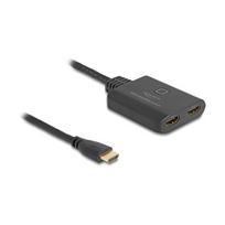 DELOCK HDMI Switch 2 x HDMI in zu 1 x HDMI out 8K 60 Hz mit integriertem Kabel 50cm