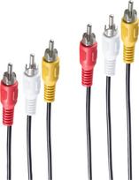 shiverpeaks BASIC-S 3x RCA - 3x RCA 2.5m Audio-Kabel 2,5 m 3 x RCA Schwarz - Rot - Weiß - Gelb (BS40150-2.5)