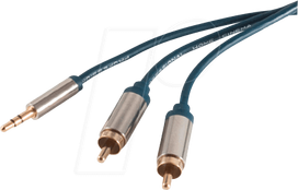 shiverpeaks SP30832-5-SLIM Audio-Kabel 5 m 3,5 mm 2 x RCA Blau - Chrom (SP30832-5-SLIM)