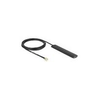 Delock WiFi 5,8 GHz Antenne RP-SMA Stecker 3 dBi omnidirektional mit Anschlusskabel RG-174 3 m schwarz Klebemontage