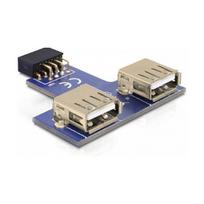 Delock USB Pin Header Buchse > 2 x USB 2.0 Buchse - oben