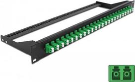 Delock - Patch Panel - Rack montierbar - LC Duplex SM X 24 - Schwarz, grün - 1U - 48,3 cm (19) (43387)