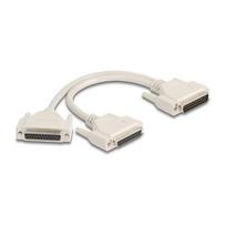 Adapter Y-Kabel Splitter D-Sub 25 Pin Stecker zu 2 x D-Sub 25 Pin Buchse mit Schrauben 30 cm