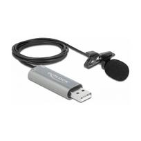USB Krawatten Lavalier Mikrofon Omnidirektional 24 Bit / 192 kHz mit Clip und 3,5 mm Stereoklinken-Kopfhöreranschluss