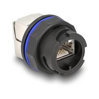 RJ45 Cat.6A Einbaubuchse mit LSA Anschluss schwarz