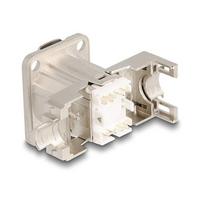 D-Typ RJ45 Einbaubuchse mit LSA Anschluss Cat.6A STP Metall