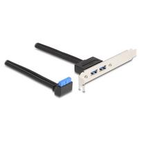Delock Slotblech 1 x USB 5Gbps Pfostenbuchse 90° gewinkelt zu 2 x USB 5Gbps Typ-A Buchse 50 cm