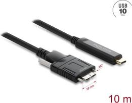 Delock Aktives Optisches Kabel USB 10Gbps USB Type-C™ Stecker zu Typ Micro-B Stecker mit Schrauben 10 m (83632)