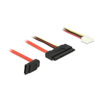Delock Kabel SATA 6Gb/s 7 Pin Buchse + Floppy 4 Pin Strom Buchse (5 V + 12 V) > SATA 22 Pin Buchse gerade 30 cm