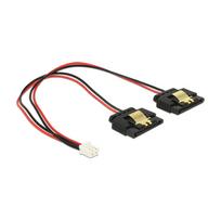 Kabel Power 2 Pin Buchse > 2 x SATA 15 Pin Buchse (5 V) Metall 20 cm