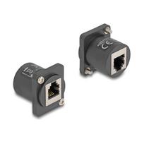 D-Typ Modul RJ12 Buchse zu Buchse mit Schrauben schwarz