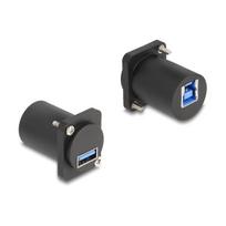 Delock D-Typ Modul USB 5Gbps Typ-A Buchse zu Typ-B Buchse mit Schrauben schwarz